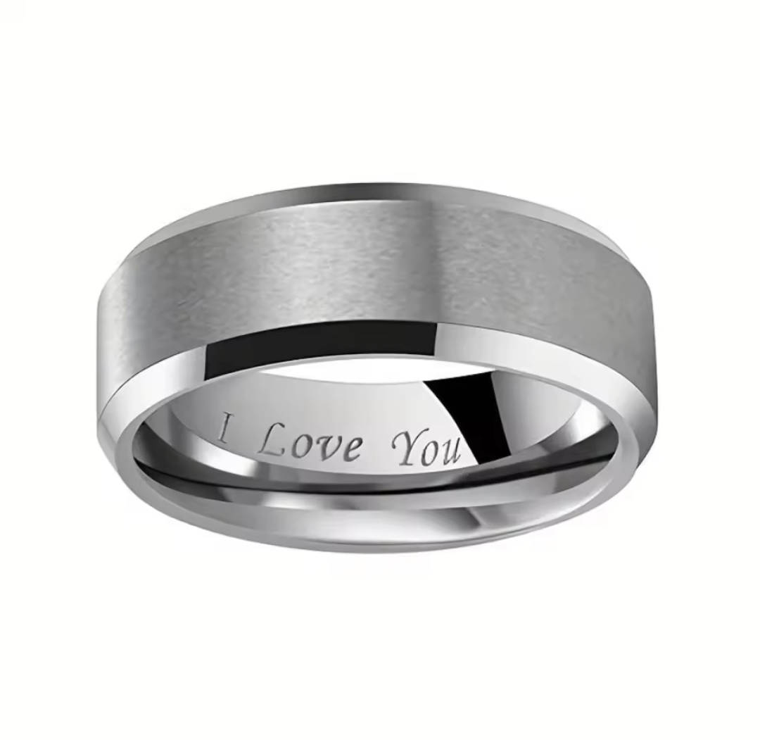 I Love You Stainless Steel Couple Rings
